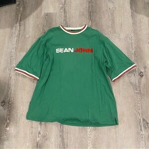 Y2K Sean John Green and Red HipHop Oversized T-Shirt !